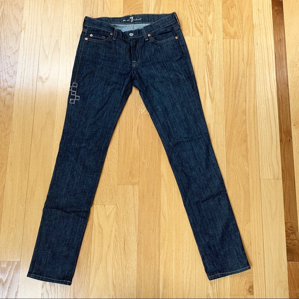 7 for all mankind denim straight cut jeans